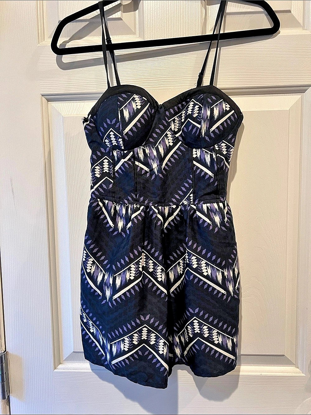 Geometric romper in Black & Purple Like New